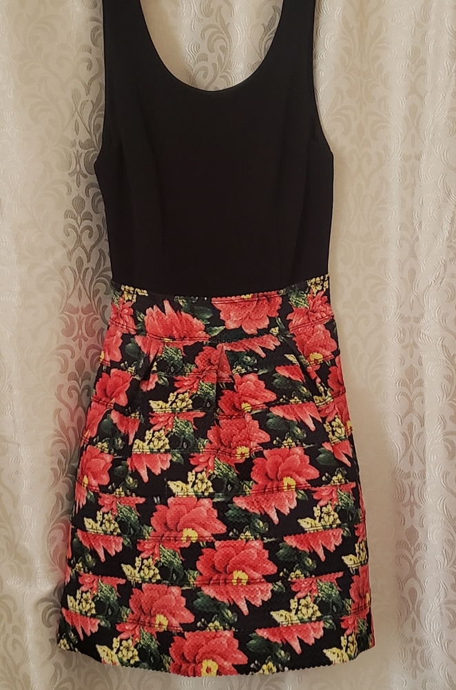 Red floral dress